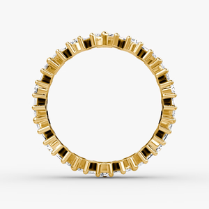 Bague de mariage de luxe en or massif 14 carats plaqué rhodium, diamant de laboratoire 1,96 carat, coupe baguette, certifié IGI, motif étoile filante, éternité - Product Image 5