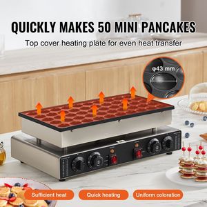 Mini Macchina Elettrica Commerciale per Pancake, Diametro 43mm, Macchina per Dorayaki 1700W, Antiaderente, STA 50PCS, Griglia per Poffertjes - Product Image 1