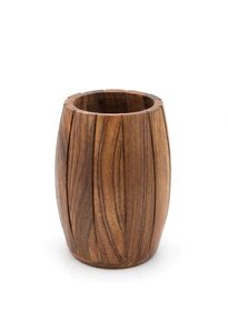 Porte-ustensiles en bois artisanal traditionnel en forme de baril pour comptoir de cuisine – Rangement pour cuillères et spatules – En stock - Product Image 6