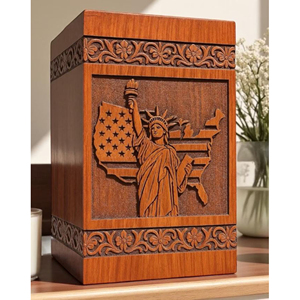 Wooden Urn with Engraved Quotes Memorial <b>Box</b> Eco-Friendly <b>Pine</b> Wood Cremation Urn by AYAANS - Product Image 1