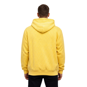Sudadera con capucha unisex amarilla con cremallera y pedrería, 100% algodón polar, estilo oversize casual streetwear, bolsillo canguro, secado rápido, antiarrugas - Product Image 5