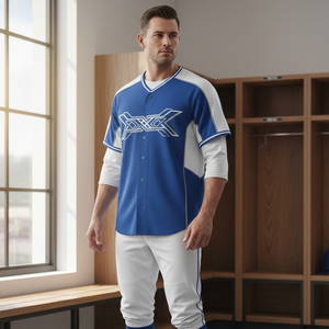 Wholesale Blank Custom Baseball Jersey Soft Pinstripe Breathable Polyester Sports Uniform <b>Top</b> Outerwear <b>Plus</b> <b>Size</b> - Product Image 4
