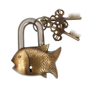 Cerradura de Seguridad de Latón Hecha a Mano con Forma de Pez, Estilo Vintage, con Llaves, Cerradura Decorativa para el Hogar, Templo u Oficina - Product Image 4