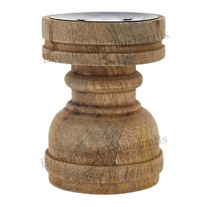 Bougeoirs élégants en bois faits à la main de couleur brûlée pour la décoration de la maison Design de luxe au prix de gros Bougeoir décoratif - Product Image 5