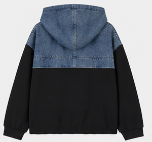 Hoodie en jean pour homme de qualité supérieure avec poche kangourou - Product Image 4