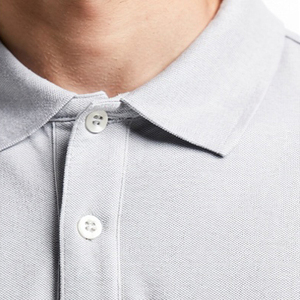 Camiseta de Manga Larga Tejida para Hombre, Color Sólido, Corte Regular, Poliéster/Algodón, Cuello Camisero, Transpirable, para Verano - Product Image 4