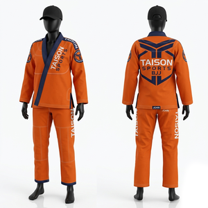 Premium BJJ Gi 450 GSM Pearl Weave Cotton Olive Green Reinforced Panels Embroidered Patch Logo Customizable - Product Image 2