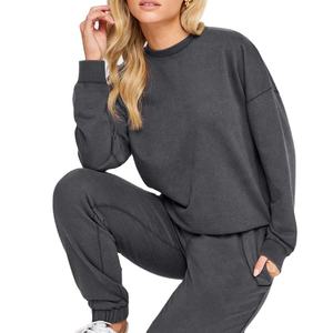 Sudaderas con Capucha de Manga Larga con Efecto Ácido para Mujer, Sudadera Informal de Invierno, Sudadera con Estampado Personalizado, Tela de Forro Polar, Diseño de Hombros Caídos - Product Image 1