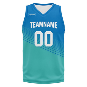 Maillot de basket-ball personnalisé bleu clair et rose royal authentique, style split, haute qualité, vêtements de sport sur mesure, grandes tailles, OEM ODM - Product Image 5