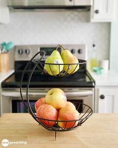 Corbeille à fruits décorative en fer, design tendance, pour le rangement des fruits frais sur le comptoir de cuisine, la table à manger, organisateur de maison - Product Image 1