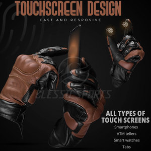 Gants de moto en cuir pour hommes, antidérapants, confortables et durables - Product Image 2