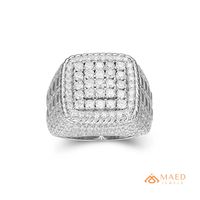 Bague pour homme en moissanite argentée, sertie de griffes, bijou de luxe style hip-hop, or rose, cadeau d'anniversaire de mariage