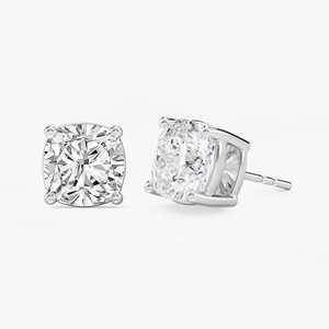 Pendientes de Oro Sólido de 10K de Alta Calidad, con Diamantes Cultivados en Laboratorio, Corte Cojín, Certificados por IGI, para Mujer, Ideales para Bodas, Aniversarios y Fiestas - Product Image 3