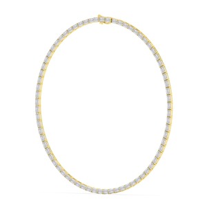 Collier tennis remarquable en diamants de laboratoire taille émeraude 38,00 CTW en or rose 9 carats, 18 pouces - Product Image 5