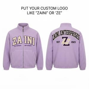 Premium 240g Polyester Fleece <b>Running</b> <b>Jacket</b> Lavender Full Zip Soft Fabric Custom Embossed Waterproof Breathable Men's - Product Image 1