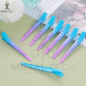 Premium Gradient Color Hairdresser Sectioning <b>Clips</b> Non-Slip Stainless Steel Duckbill <b>Hair</b> Pins Set for Salon <b>Hair</b> Styling Tools - Product Image 4