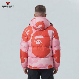 Veste d'hiver professionnelle de haute qualité, fabriquée en usine, imperméable, en tissu softshell et toile, à capuche, col montant, respirante, coupe haute - Product Image 2
