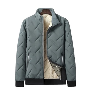 Men's Thickened Winter Cotton Coat with <b>Hooded</b> Stand Collar Slim Puffer Parka Fleece Lining Casual Outerwear Long <b>Padded</b> <b>Jacket</b> - Product Image 1