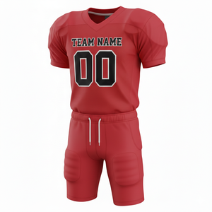 ชุดยูนิฟอร์มอเมริกันฟุตบอลพรีเมียมสั่งทำพิเศษ ระบายอากาศได้ดี ผลิตจากโพลีเอสเตอร์ 100% ชุดเต็มพร้อมเสื้อและกางเกงทีมแบบสั่งทำพิเศษ ดีไซน์ด้านหน้าสูง - Product Image 5