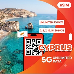 eSIM <span class=keywords><strong>Chypre</strong></span> Données illimitées 3 5 7 10 15 30 Jours 4G/5G Internet de <span class=keywords><strong>voyage</strong></span> Livraison instantanée par code QR e-mail - Product Image 1