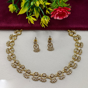 JeweleMarket Gold Plated Zinc Alloy <b>Crystal</b> Rhinestone Geometric Jewelry <b>Set</b> Women | Ethnic Indian Bridal Wedding Engagement - Product Image 1