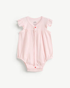 Body de Algodón Jacquard de Manga Corta con Broches para Bebé Recién Nacida, ODM Vietnam - Product Image 1