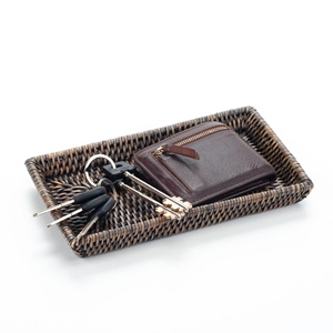 Rattan storage <b>organiser</b> restaurant hotel supplies eco friendly decor trays handbraided tray - Product Image 3