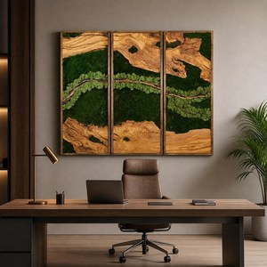 งานศิลปะติดผนังลายไม้โมเสกสีเขียวขจี "Enchanted Grove" พร้อมกรอบ "Verdure Flow"  "Arbora Essence"  "Nature Panel"  "Moss Realm"  "Woodland Artwork" และ "Timber Bloom" - Product Image 5