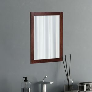 Specchio da parete moderno rettangolare con cornice effetto legno, 11,8x15,7 pollici, per bagno, camera da letto, soggiorno - Product Image 1