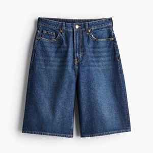 Shorts Bermuda en Denim Délavé Unisexe Décontracté Couleur Unie Cordon de Serrage Écologique Séchage Rapide Respirant 100% Coton Toile - Product Image 3