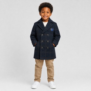 Best Selling Custom Made Winter Kids Woolen Coat Warm Wear Long Hooded Windproof Coat with Breathable Feature Plain Dyed Design - Product Image 3