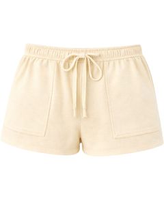 Ensemble de salon beige pour femme : T-shirt à manches courtes et short – Pyjama décontracté d'été en mélange de coton doux et respirant – Tenue deux pièces - Product Image 4