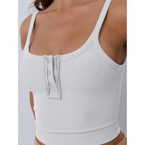 FOXA 2025 femmes été Racerback haut court reine taille Camisole côtelé chemises respirant sortir plage vacances tenues - Product Image 4