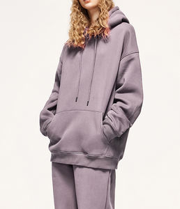 Ensemble de survêtement d'hiver pour homme en coton de haute qualité, personnalisable, avec sweat à capuche et pantalon, couleur unie, coupe classique, en molleton, style streetwear, 2 pièces - Product Image 2