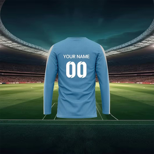 Latest Design Adult Men's Fully Sublimation Long Sleeve T-<b>Shirt</b> V Neck Plus Size Quick Dry Breathable <b>100</b>% <b>Polyester</b> T <b>Shirt</b> - Product Image 3
