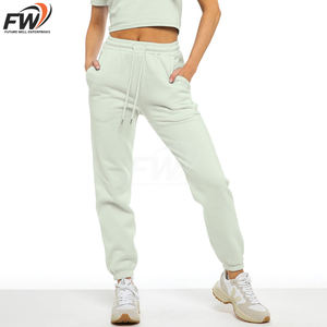 Pantalones deportivos personalizados de otoño/invierno, suaves, de forro polar, cálidos, holgados, para mujer, pantalones de chándal de algodón, pantalones jogger de pierna ancha para mujer - Product Image 6