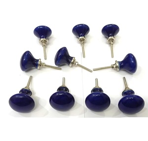 <b>Ceramic</b> cabinet <b>knobs</b> <b>Ceramic</b> Cabinet <b>Knobs</b> Round Blue Traditional Handcrafted Multi-piece Package Kitchen Door Handles - Product Image 1