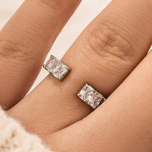 Women's 925 Moissanite 4.5 Carat Elongated Cushion Cut <b>Simulated</b> <b>Diamond</b> Gold Plated Sterling Silver Open Surround RingLuxe - Product Image 4
