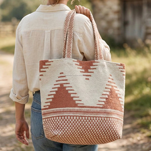 Hermosa Bolsa de Mano Kilim para Chicas, Bolso de Hombro Tejido a Mano de la India para Uso Diario, Oficina, Mercado, Multiusos - Product Image 3