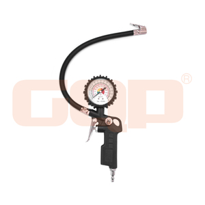 เครื่องวัดแรงดันลมยางแบบหนัก 220 PSI ตัวเครื่องอะลูมิเนียมอุตสาหกรรม พร้อมเคสยางป้องกัน หัวต่อแบบหนีบ เครื่องมือวัดแรงดันลม - Product Image 1
