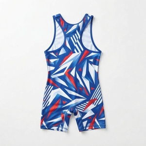 Combinaison de lutte personnalisée pour équipe, uniforme adulte et junior en spandex et mélange de polyester, combinaison de lutte sublimée, fabricant - Product Image 2
