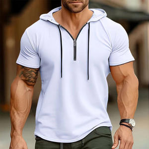 T-shirts à capuche à manches courtes pour hommes, style américain, pour le sport et le fitness, été - Product Image 1