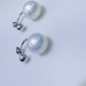 Pendientes de Plata de Ley con Perlas Naturales de Agua Dulce de 12-13 mm, Redondas, Casi Impecables, Desmontables, Famosas en Internet, Dos Pares Iguales - Product Image 4
