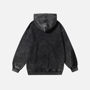 เสื้อฮู้ดผู้ชายไซส์ใหญ่ สีเขียวมะกอก แขนยาว ผ้าฝ้ายเฟรนช์เทอร์รี่ สีพื้น ดีไซน์ทำเก่า สวมใส่ได้ในฤดูใบไม้ร่วง ทันสมัย - Product Image 2