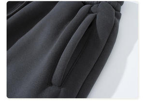 Wholesale Custom Fleece Cargo Pants Soft Warm Straight Leg <b>Trousers</b> <b>with</b> <b>Elastic</b> <b>Waist</b> for Casual Sportswear - Product Image 3