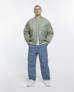 2023 nouveaux hommes mode KAKI coupe régulière ZIP UP Bomber veste OEM Service Design hommes personnalisé Bomber veste nouveaux hommes vestes - Product Image 2