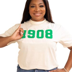 Camiseta 1908 para mujer con número griego, logotipo clásico, algodón de primera calidad, informal, elegante, para uso diario - Product Image 3