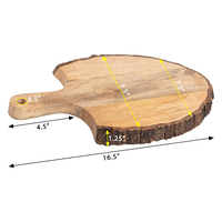 Live Edge Peddelvormige Mango Hout Snijplank Met Boomschors Rand Hak En Voorbereidingsplaat Voor Groothandel Bulkvoorraad