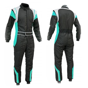 Combinaison de course moto pour homme, manches longues, noire et turquoise, en polyester/nylon, imperméable, séchage rapide, coupe-vent, toutes saisons, vêtements auto - Product Image 1