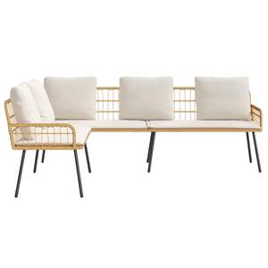 Canapé de jardin marron avec coussin 61,5 x 123 x 82 cm en métal, catégorie de produit : Canapés de jardin - Product Image 3